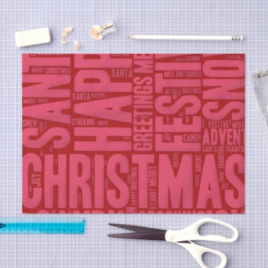 Roze en rode kerstkunst tissuepapier (Craft)