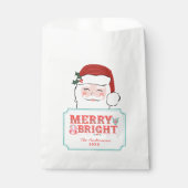 Roze en rode kerstman | Vrolijk en helder Bedankzakje (Voorkant)