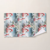 Roze en Rode Kerstmis Flamingo Winter ontwerp met Bad Handdoek (Handdoek)