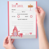 Roze en Rode Kerstmis Kinderachtig Beste Kerstman  Flyer (Hand)