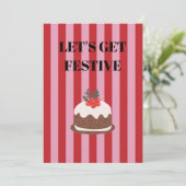Roze en rode kerstpudding kaart (Staand voorkant)
