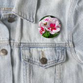 Roze en rode kieuwen ronde button 5,7 cm (In situ)