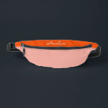 Roze en rode kleurblok gepersonaliseerde naam heuptasje<br><div class="desc">De perfecte bruidsmeisjes gift! Roze en rode kleurblok heupzak met optionele personalisatie om overeen te komen met de vrijgezellenfeest collectie!</div>