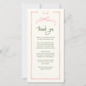 Roze en rode kleurrijke bruiloft Dank je plaatje Bedankkaart (Voorkant)