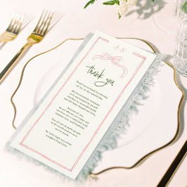 Roze en rode kleurrijke bruiloft Dank je plaatje Bedankkaart