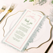 Roze en rode kleurrijke bruiloft Dank je plaatje Bedankkaart