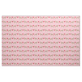 roze en rode knijpende hond stof (Fat Quarter)