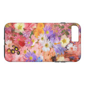 Roze en rode lentbloemen Case-Mate iPhone case (Achterkant (Horizontaal))