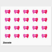 Roze en rode leunende harten, liefde Stickers (Vel)