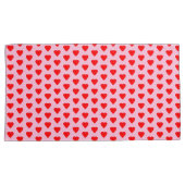 Roze en rode liefde harten patroon kussensloop (Voorkant-Rechts)