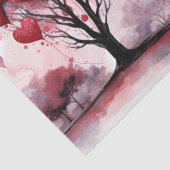 Roze en Rode Liefde's Omhelzen Hart Ballon Boom Tissuepapier (Detail)