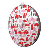 Roze en rode liefdesharten dartbord (Voorkant Rechts)