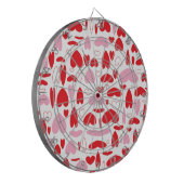 Roze en rode liefdesharten dartbord (Voorkant Links)