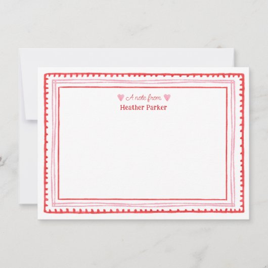 Roze en Rode Liefje Valentijnsdag Thema  Notitiekaartje (Voorkant)