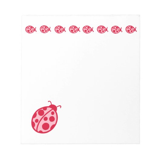 Roze en Rode Lieveheersbeestje Notitieblok (Voorkant)
