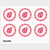 Roze en rode lieveheersbeestje Stickers (Vel)