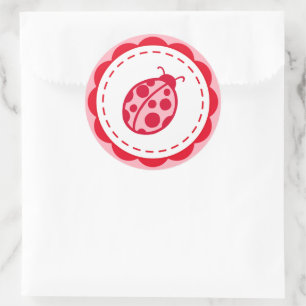 Roze en rode lieveheersbeestje Stickers