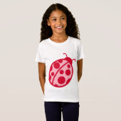Roze en rode lieveheersbeestje T-shirt (Voorkant volledig)