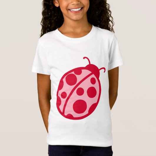 Roze en rode lieveheersbeestje T-shirt (Voorkant)
