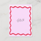 Roze en rode Lijst Retro 70s Details bruiloft Informatiekaartje (Achterkant)