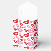 Roze en rode lippenstift prints bedankdoosjes (Geopend)