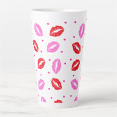 Roze en rode lips en harten Mok van keramische sto (Voorkant)