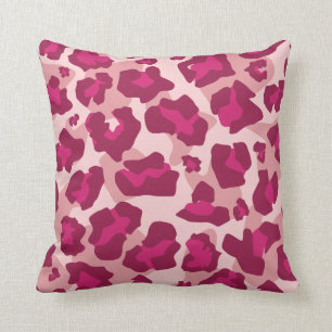 Roze en rode luipaard print kussen