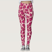 Roze en rode luipaard print leggings (Voorkant)