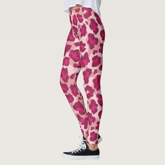 Roze en rode luipaard print leggings (Links)