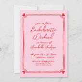 Roze en Rode Meisjes Weekendreisje Bachelorette Kaart (Voorkant)