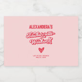 Roze en Rode Meisjesweekend Feest  Likeurfles Etiket (Enkel label)