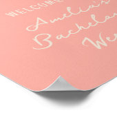 Roze en Rode Meisjesweekend Welkomstbord Poster (Hoek)