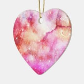 Roze en rode melkzuil keramisch ornament (Links)