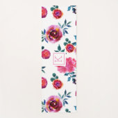 Roze en rode, met de hand geschilde rozen yogamat (Voorkant)