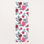 Roze en rode, met de hand geschilde rozen yogamat (Achterkant)