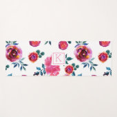 Roze en rode, met de hand geschilde rozen yogamat (Voorkant (horizontaal))