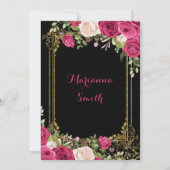 Roze en rode Mexicaanse Floral Girl Fiesta Birthda Kaart (Achterkant)