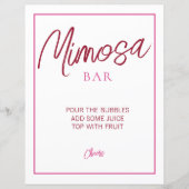 Roze en Rode Mimosa Bar Teken (Voorkant)