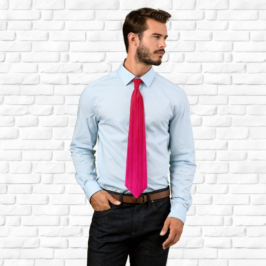 Roze en rode multi strepen stropdas