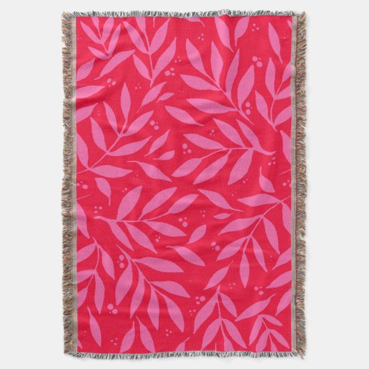 Roze en rode naaldbladeren deken (Voorkant Verticaal)