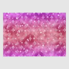 Roze en Rode Ombre Glitter Ster Hemelpatroon Tissuepapier