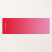 Roze en Rode Ombre Hart Script Naam Yogamat (Voorkant (horizontaal))