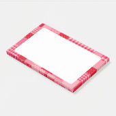 Roze en rode patchwork gepersonaliseerd post-it® notes (Schuin)