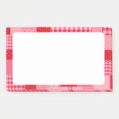 Roze en rode patchwork gepersonaliseerd post-it® notes (Voorkant)