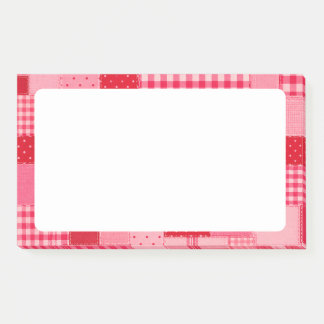 Roze en rode patchwork gepersonaliseerd post-it® notes