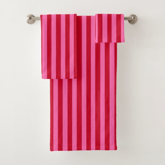 Roze en rode pepermunt strepen bad handdoek (Insitu)