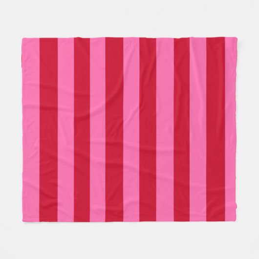 Roze en rode pepermunt strepen fleece deken (Voorkant (Horizontaal))