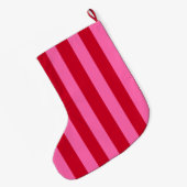 Roze en rode pepermunt strepen grote kerstsok (Achterkant (Hangend))