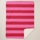 Roze en rode pepermunt strepen sherpa deken (Voorkant)