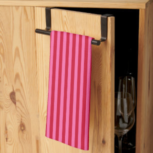 Roze en rode pepermunt strepen theedoek